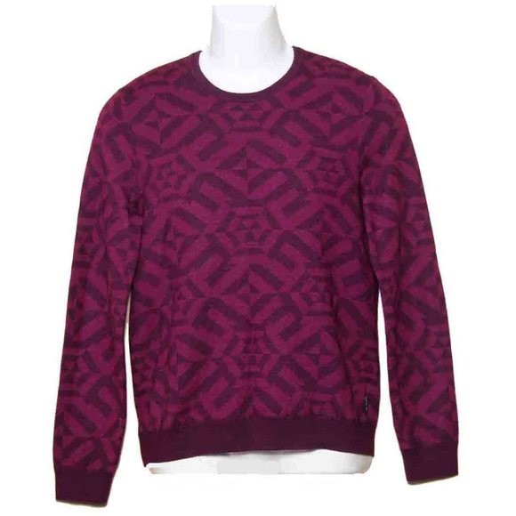 Ted Baker Sweater Wool Blend Purple Crewneck Men's Size SLIM FIT Small - Picture 1 of 2